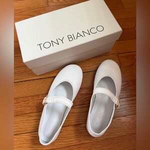 Tony Bianco Meadow Flat in White Napa Leather